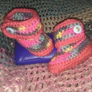 Baby Girl Ugg Inspired Crochet winter baby booties